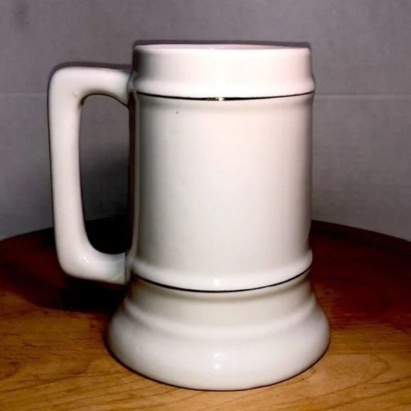 Medieval Times Beer Stein White Ceramic Large 6" tall Logo  32 oz. Mug - Picture 2 of 6